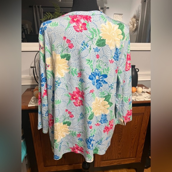 NWT-Style & Co Women’s 3/4 Sleeve Floral Top - Picture 5 of 7